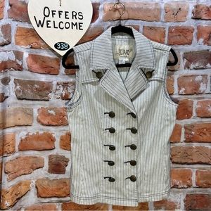 LAL Med Military Double Breasted Best Pinstriped Live A Little EUC